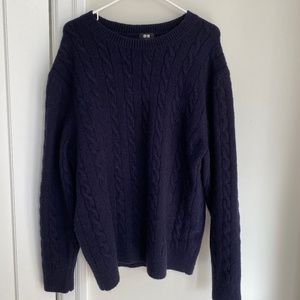 UNIQLO Navy Cable Knit Sweater (L)